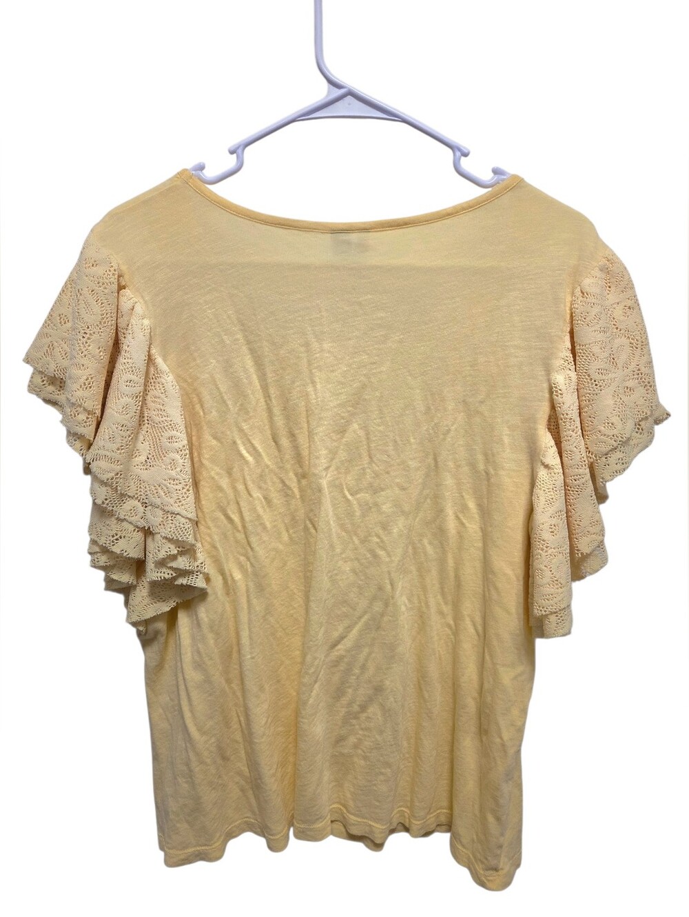 Boho Yellow Ruffled Sleeve Blouse - Picture 3 of 3